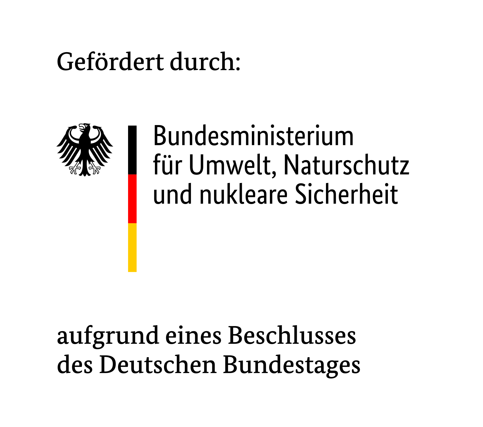 Logo: Förderung des Bundesministeriums für Umwelt, Naturschutz, Bau und Reaktorsicherheit