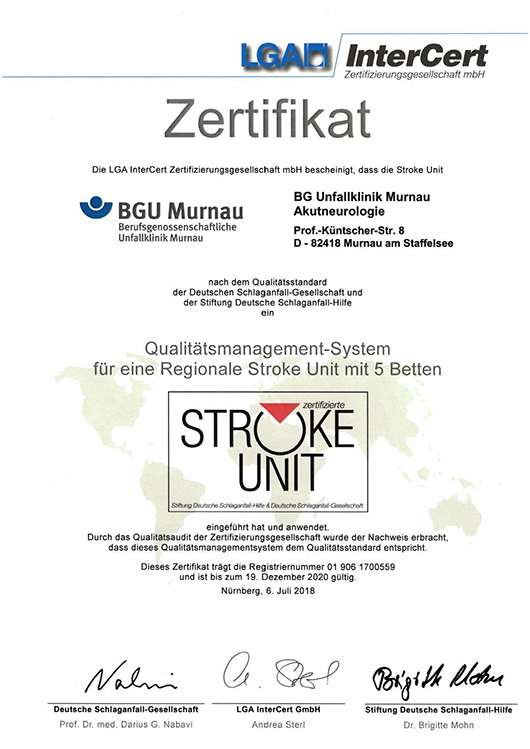 Stroke Unit Zertifikat Murnau