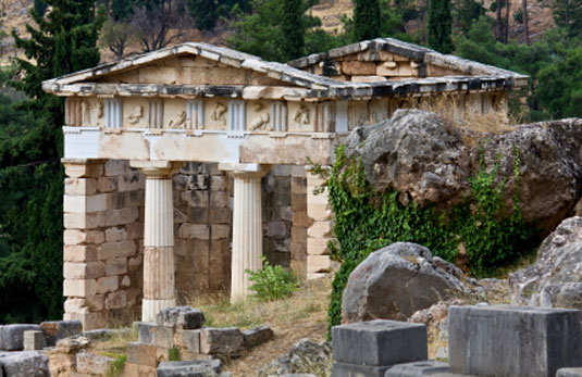 Das Schatzhaus der Athener in Delphi